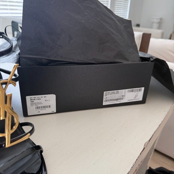 Saint Laurent Cassandra YSL Medallion Strappy Stiletto Sandals | Size 37.5 / 7.5 - Picture 10 of 11